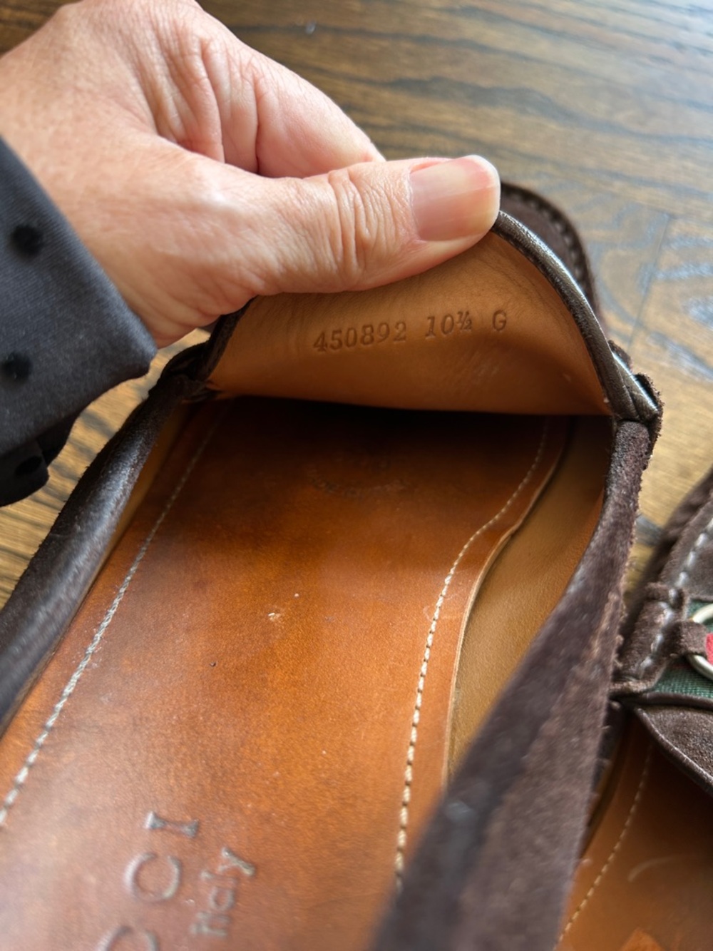 Men’s Gucci Brown suede silver horsebit driving loafers size 10.5 - Picture 3 of 12